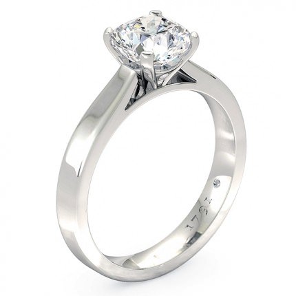 Ilaria Cushion Engagement Ring in 18kt White Gold AU - Main View