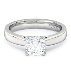 Ilaria Cushion Engagement Ring in 18kt White Gold + PT setting