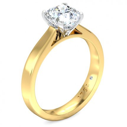Ilaria Cushion Engagement Ring in 18kt Yellow Gold AU - Main View