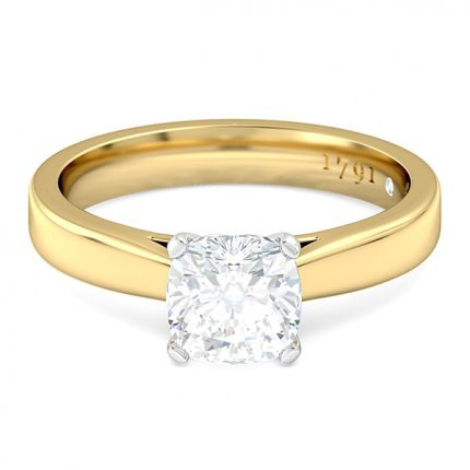 Ilaria Cushion Engagement Ring in 18kt Yellow Gold AU