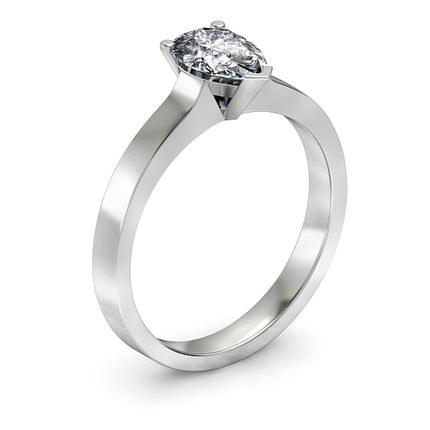 Pero Pear Diamond Ring in Platinum 950 AU - Main View