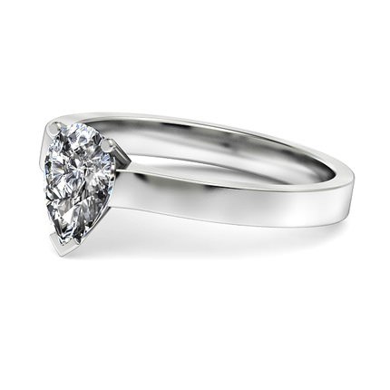 Pero Pear Diamond Ring in Platinum 950 AU - Side View