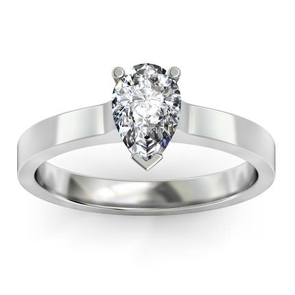 Pero Pear Diamond Ring in Platinum 950 AU
