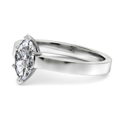 Duchess Marquise Diamond Ring in 18kt White Gold AU - Side View