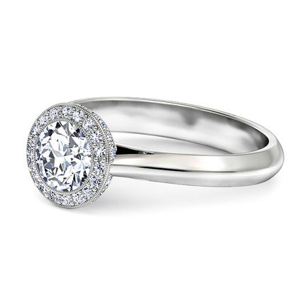 1791 Cluster Round Brilliant Diamond Ring in Platinum 950 AU - Side View