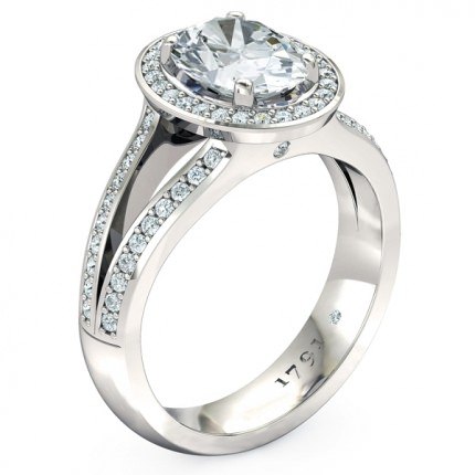 Opera Oval Diamond Ring in Platinum 950 AU - Main View