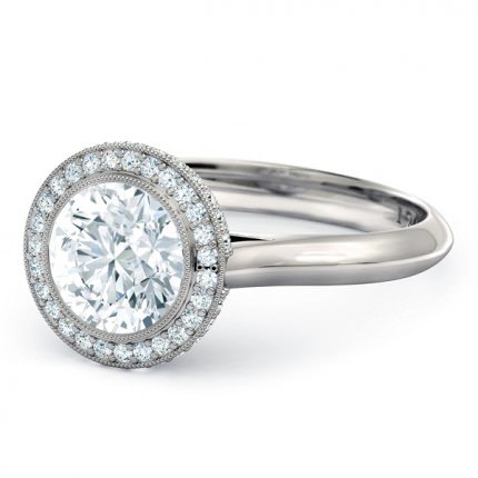 1791 Cluster Round Brilliant Diamond Ring in Platinum 950 AU - Side View
