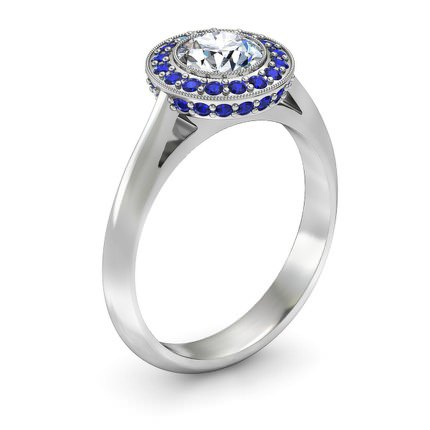Azure Round Brilliant Diamond Ring in 18kt White Gold AU - Main View