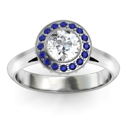 Azure Round Brilliant Diamond Ring in 18kt White Gold AU