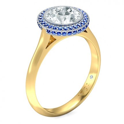 Azure Round Brilliant Diamond Ring in 18kt Yellow Gold AU - Main View