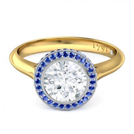 Azure Round Brilliant Diamond Ring in 18kt Yellow Gold AU