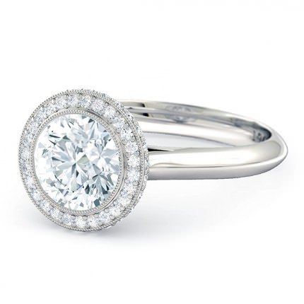 1791 Cluster Round Brilliant Engagement Ring in Platinum 950 AU - Side View