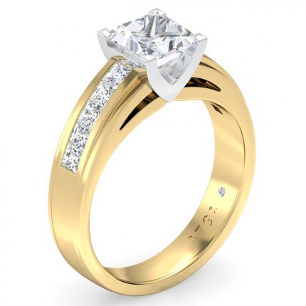 1791 Princess Princess Engagement Ring in 18kt Yellow Gold AU - Main View