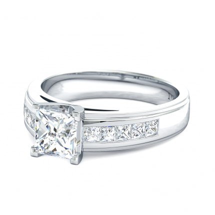 1791 Princess Princess Diamond Ring in Platinum 950 AU - Side View