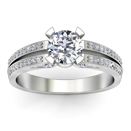 Pia Round Brilliant Diamond Ring in 18kt White Gold AU