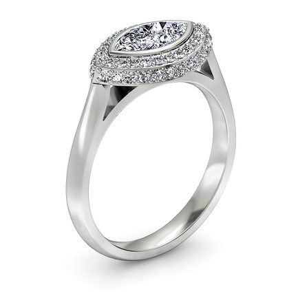 Venecia Marquise Diamond Ring in 18kt White Gold AU - Main View