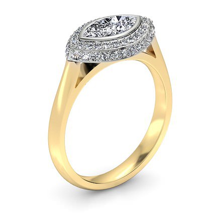 Venecia Marquise Diamond Ring in 18kt Yellow Gold AU - Main View