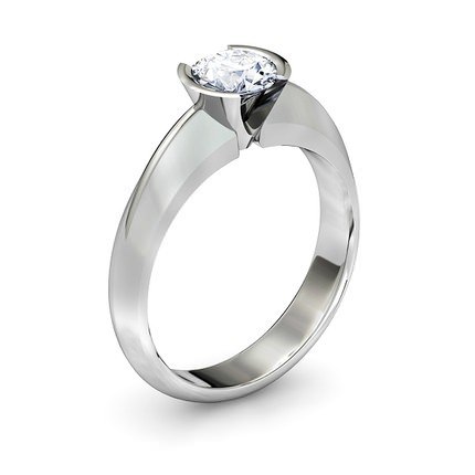 The Solitaire Round Brilliant Diamond Ring in Platinum 950 AU - Main View