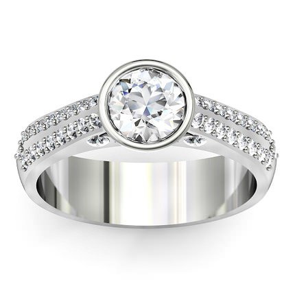 Carlotta Round Brilliant Diamond Ring in Platinum 950 AU