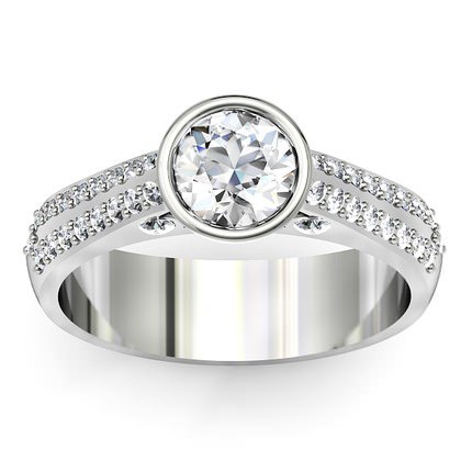Carlotta Round Brilliant Diamond Ring in 18kt White Gold AU