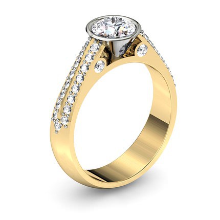 Carlotta Round Brilliant Diamond Ring in 18kt Yellow Gold AU - Main View