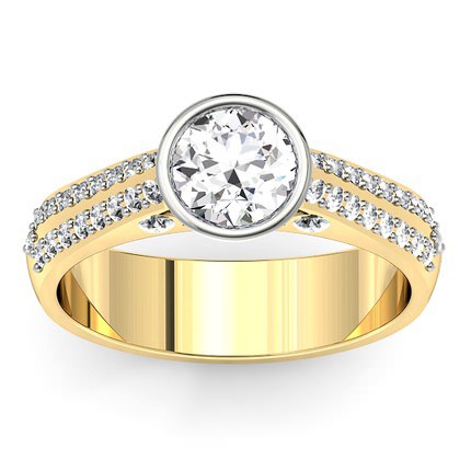 Carlotta Round Brilliant Diamond Ring in 18kt Yellow Gold AU