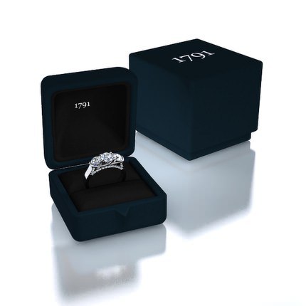 Lea Round Brilliant Diamond Ring in 18kt White Gold AU - Box View