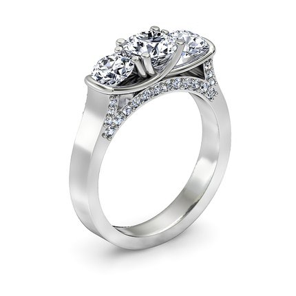 Lea Round Brilliant Diamond Ring in 18kt White Gold AU - Main View