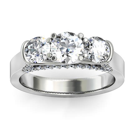 Lea Round Brilliant Diamond Ring in 18kt White Gold AU