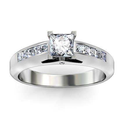 Elena Princess Diamond Ring in 18kt White Gold AU