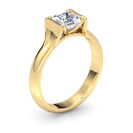 Jasmine Asscher Diamond Ring in 18kt Yellow Gold AU - Main View