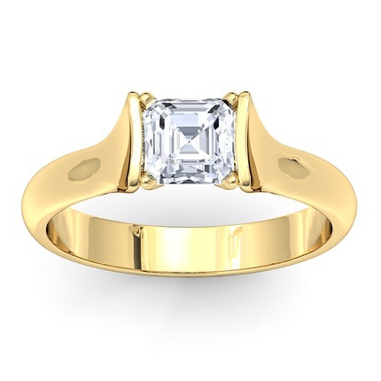 Jasmine Asscher Diamond Ring in 18kt Yellow Gold AU