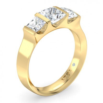 Karine Princess Engagement Ring in 18kt Yellow Gold AU - Main View