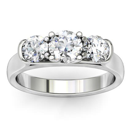 Camelia Round Brilliant Diamond Ring in 18kt White Gold AU