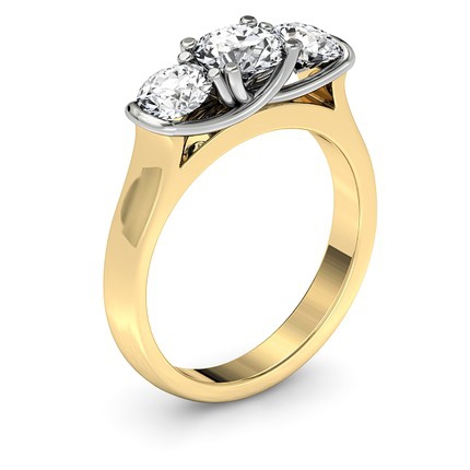 Camelia Round Brilliant Diamond Ring in 18kt Yellow Gold AU - Main View