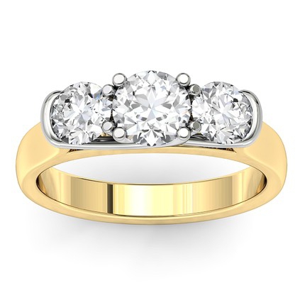 Camelia Round Brilliant Diamond Ring in 18kt Yellow Gold AU
