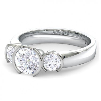 Eternal Round Brilliant Engagement Ring in Platinum 950 AU - Side View