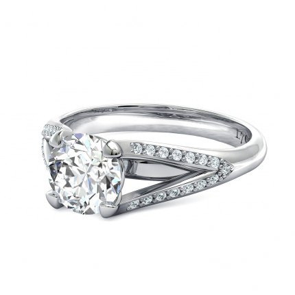 Maia Round Brilliant Diamond Ring in 18kt White Gold AU - Side View