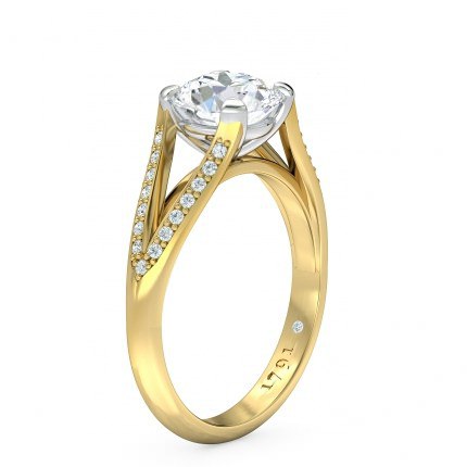Maia Round Brilliant Diamond Ring in 18kt Yellow Gold AU - Main View