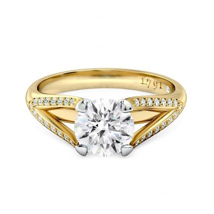 Maia Round Brilliant Diamond Ring in 18kt Yellow Gold AU