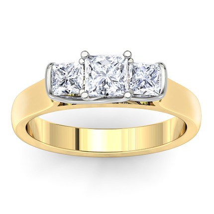 Dalila Princess Diamond Ring in 18kt Yellow Gold AU