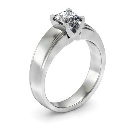 Isa Princess Diamond Ring in 18kt White Gold AU - Main View