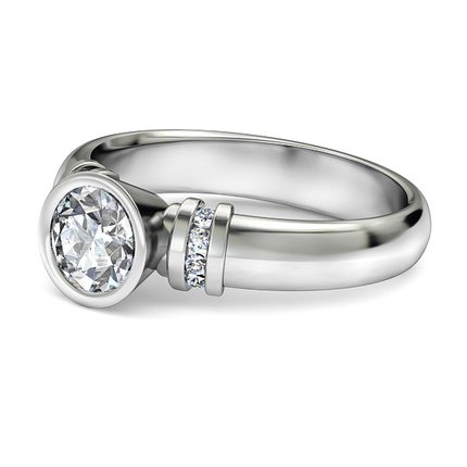 Carmen Round Brilliant Diamond Ring in Platinum 950 AU - Side View