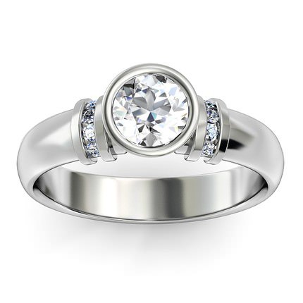 Carmen Round Brilliant Diamond Ring in Platinum 950 AU