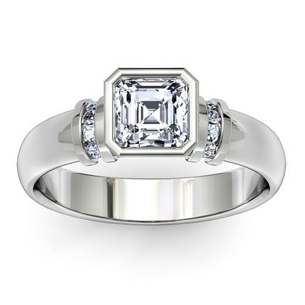 Alba Asscher Diamond Ring in 18kt White Gold AU