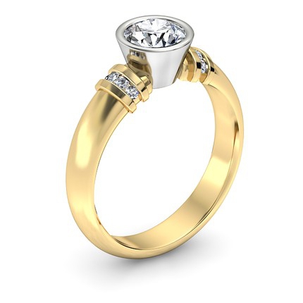 Carmen Round Brilliant Diamond Ring in 18kt Yellow Gold AU - Main View