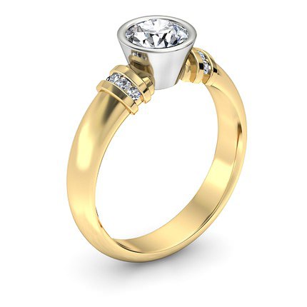 Carmen Round Brilliant Diamond Ring in 18kt Yellow Gold AU - Main View