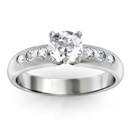 Radiosa Round Brilliant Diamond Ring in 18kt White Gold AU