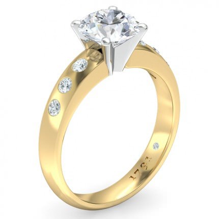 Radiosa Round Brilliant Diamond Ring in 18kt Yellow Gold AU - Main View
