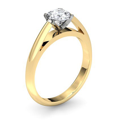 Tamara Round Brilliant Diamond Ring in 18kt Yellow Gold AU - Main View